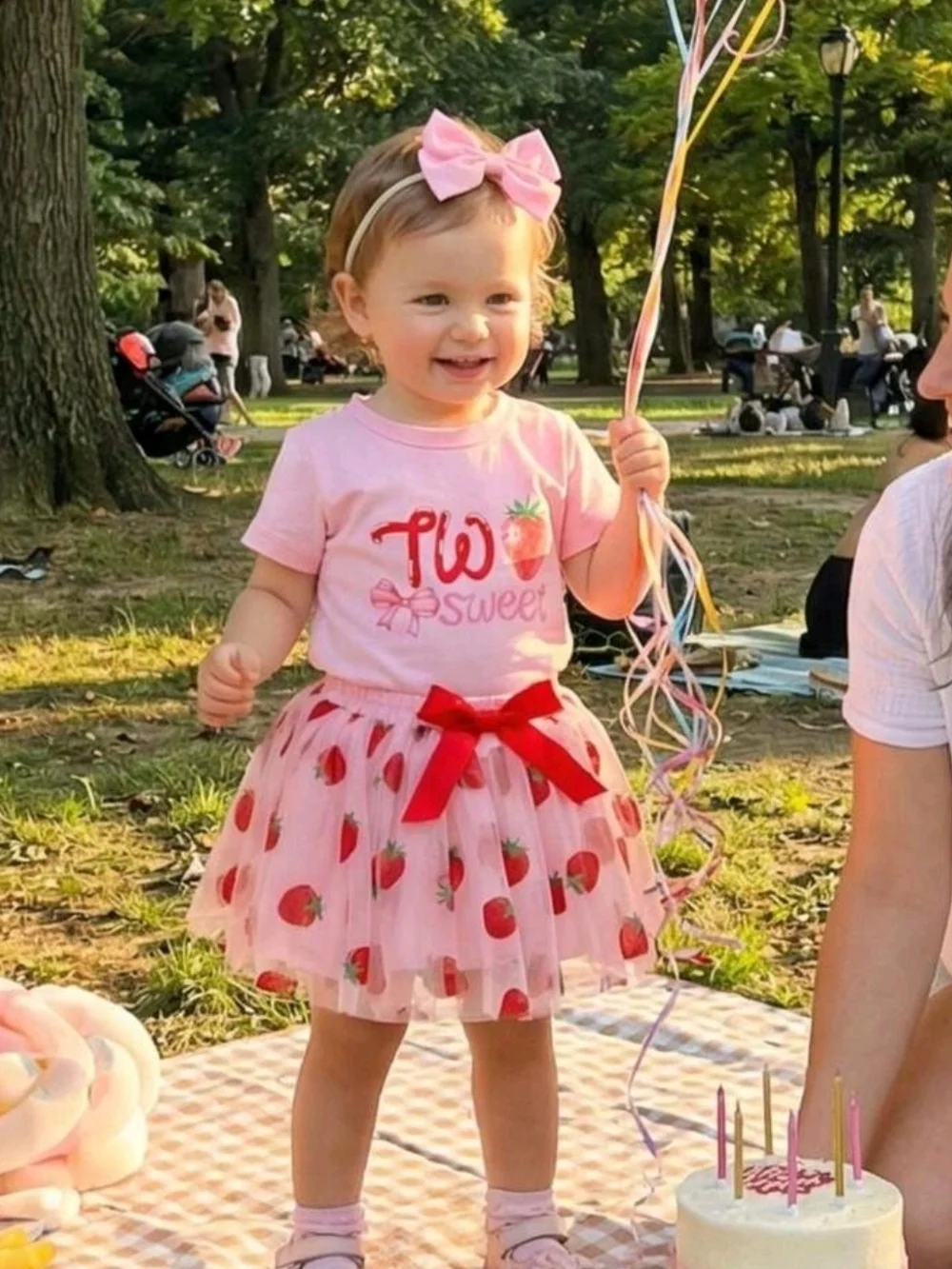 Two Sweet Pink Strawberry Kids Matching Set